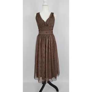 Arden B Brown Sleeveless Cocktail Dress M EUC